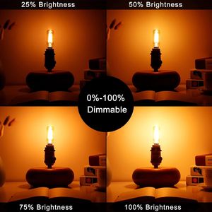 Lampadina LED T6 Dimmerabile 25W Candelabra con Luce Ambrata 2200K 120lm 2W E12 T25 Confezione da 6 - Product Image 3