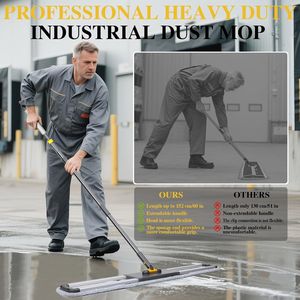 Mop Piatto Commerciale Wet/Dry da 36 Pollici, Mop Industriale Regolabile da 60 Pollici per Polvere Pesante, 3 Tamponi in Microfibra per Uso Commerciale - Product Image 3