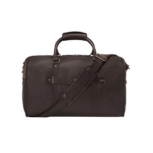 Sac de voyage week-end en cuir marron foncé de qualité supérieure, grande capacité, léger, avec fermeture éclair, 15 pouces, pour homme - Product Image 4