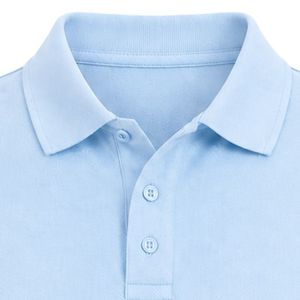 เสื้อโปโลสีฟ้าอ่อน คอปกคลาสสิก ปักลายตราแจ็คแอนด์จิลที่อก ด้านหลังเรียบ แขนสั้น เสื้อผ้าสั่งทำพิเศษ - Product Image 2