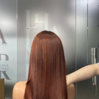 Harga pabrik Wig rambut Donor murni lurus halus rambut mewah utuh kutikula untuk wanita produk trendi cokelat kastanye