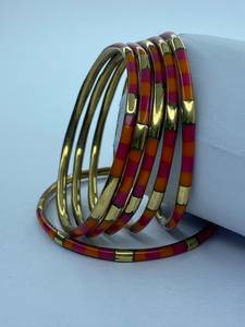 Wholesale women's fashion bangles Brass jewelry export manufacturer Artisan <b>resin</b> brass bangles supplier Premium handmade bangle - Product Image 1