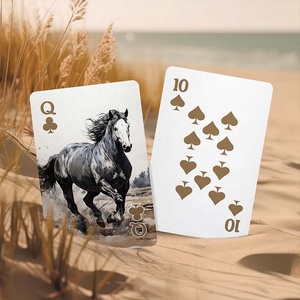 Cartas de juego de la familia Good Fortune Horse estilo acuarela - Doble baraja de PVC 58x88mm - Product Image 4