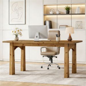 Solid Wood Administrative/Computer Study <b>Desk</b> Versatile Design <b>for</b> <b>Dining</b> <b>Table</b> Use - Product Image 4
