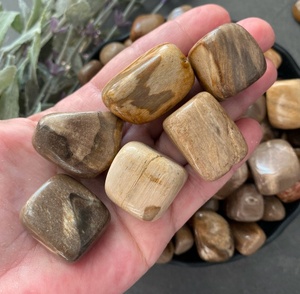 Piedras de madera petrificada pulidas, cristales curativos metalizados, energía curativa potente de buena calidad - Product Image 5