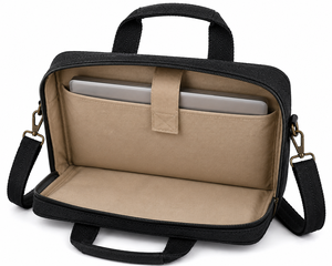 Premium Jute <b>Laptop</b> Briefcase 15.6 Inch Shoulder Bag Protective Business Carry <b>Case</b> Black - Product Image 5