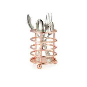 Industrial Matte Black Iron Wire Utensil Crock Round Metal Cutlery Tube Spoon Fork Drying Rack <b>Kitchen</b> Tools <b>Storage</b> Stand - Product Image 4