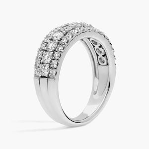 แหวนทองคำขาว 14K ประดับเพชรแล็บโกรว์หลายแถว - Product Image 3