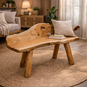 Banco de Raíz de Teca Rústico Premium ARTERRA, Muebles de Patio Artesanales Hechos a Mano, Duraderos y Ecológicos, de 2 Plazas, para Casa o Villa - Product Image 3