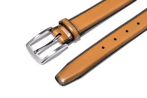 Cinturón de Cuero Vacuno para Hombre, Estilo Casual, Hebilla de Aleación, Cinturón de Cuero Genuino, Duradero, Moldeado en una Sola Pieza - Product Image 3