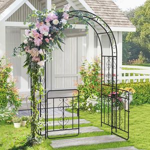 Arche de mariage pour jardin avec portail, plusieurs traverses latérales et 4 piquets de sol robustes - Product Image 2