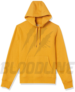 Sweat-shirt à capuche unisexe Bloodline, jaune, hiver, fermeture éclair, coupe classique, couleur unie, décontracté, poche avant, respirant, en polaire - Product Image 3