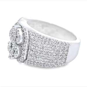 Anillo de Diamantes con Símbolo de Dólar, Plata 925 con Baño de Rodio, Certificado IGI, de Lujo, para Hombre y Mujer - Product Image 1