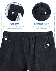 Men's Solid Quick Dry Lightweight Oxford Fabric Board Shorts with Elastic Waist and Pockets Casual Sport Style - Product Image 3