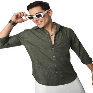 OEM personalizado de los hombres de verano Casual algodón Polos camisa abotonada con textura de ganchillo de manga larga Polo cuello - Product Image 3