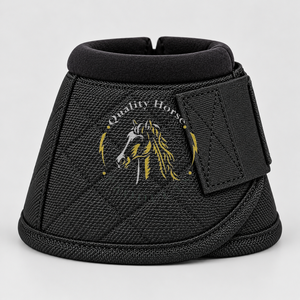 Soft <b>horse</b> bell boots with flexible construction reinforced edges and secure straps for comfortable hoof protection during - Product Image 5