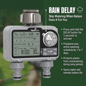 Digital Faucet <b>Timer</b> LCD Dual Channel Durable Plastic Odd Even Modes Garden Controller - Product Image 5