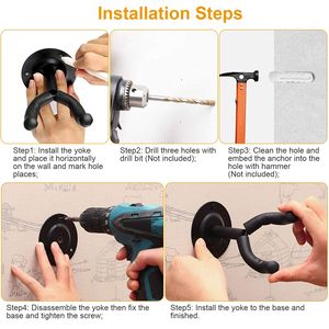 Supporto da Parete Imbottito in Acciaio per Chitarra con Staffa e Gancio per Strumenti Musicali - Product Image 4