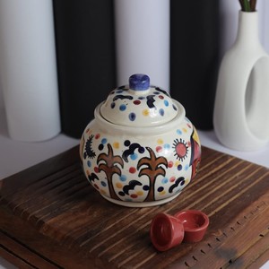 Tarro de Jengibre Octagonal de Porcelana Azul y Blanca al por Mayor, Pintado a Mano con Patrón de Peonías y Pájaros, Tarro de Almacenamiento de Cerámica con Tapa - Product Image 1