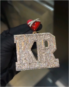 CONCEPTION Colgante de Moissanita con Corte Brillante Redondo Estilo Hip Hop, Chapado en Oro Grueso sobre Plata 925, VVS Iced Out, Personalizado, Certificado GRA, Unisex - Product Image 1