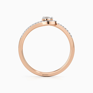 Anillo de Diamantes Cultivados en Laboratorio con Corte Pera Inspirado en la Naturaleza para Mujer, Diseño Abierto con Pavé, Oro de 10K, 14K, 18K y Plata 925, 935 - Product Image 4