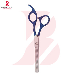 กรรไกรซอยผมระดับมืออาชีพ ขนาด 6.0 นิ้ว ทำจากสแตนเลส ด้ามจับพลาสติกสีน้ำเงิน สำหรับจัดแต่งทรงผมในร้านเสริมสวย - Product Image 2