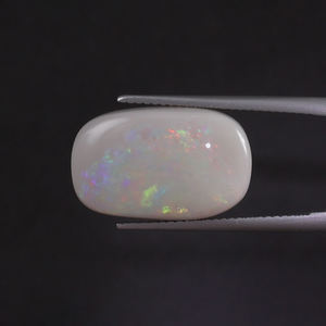 Opale naturelle blanche certifiée IGI, pierre précieuse en vrac, 10,71 carats, taille coussin 19x12mm, taillée à la main, polie, traitée par cirage/huile légère - Product Image 1