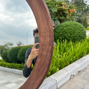 Deco Walnut Wooden <b>Wall</b> <b>Mirror</b> Handmade In Bone lay Eco-Friendly <b>Lightweight</b> with Elegant Design for Home Decor - Product Image 3