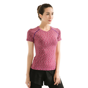 T-shirt de sport pour femme en polyester et élasthanne, couleurs personnalisées, extensible, de haute qualité, durable, pour la course à pied - Product Image 1