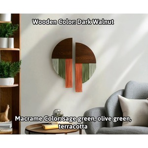 Minimalist Circular Wall Sculpture Bamboo Wooden Abstract Geometric Home Decor Living Room Art Piece Single-Piece Package - Product Image 5