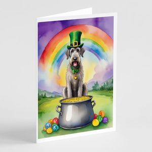 การ์ดอวยพรวัน A7ขนาด5x7 ST Patrick's Day การ์ดเปล่า8ใบพร้อมซองจดหมายที่มีดีไซน์ Wolfhound ไอริช - Product Image 1