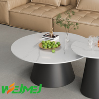 Ensemble de tables basses de luxe en pierre frittée, style nordique moderne, rondes, créatives, élégantes et sécurisées