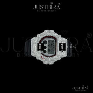 Montre tendance en moissanite pour hommes et femmes, style hip-hop, avec pierres scintillantes, montre de luxe disponible à la vente - Product Image 2