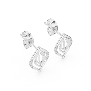 CELESTIAL LEAF GLIDE - Juego de diamantes cultivados en laboratorio con incrustaciones en oro blanco macizo de 18 quilates, para compromiso, boda, fiesta, regalo de San Valentín, uso diario - Product Image 2