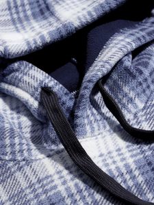 Urbanstreetfashion <b>Mens</b> Checked <b>Pullover</b> Sport Streetwear Fleece Sweatshirt Quality Jersey Fabric Solid Hooded <b>Pullover</b> - Product Image 2