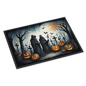 Grim Reaper Halloween Paillasson Antidérapant Lavable Low Pile 24H X 36W Intérieur Extérieur Tapis D'entrée Spooky Tapis De Porte D'entrée - Product Image 1