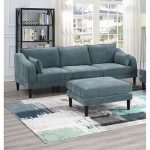 Bellissimo Set di Mobili per Soggiorno Morgan F in 5 Colori Minerali, 2 Poltrone con Braccioli, 2 Sedie Senza Braccioli, 1 Pouf, Divano Modulare - Product Image 3