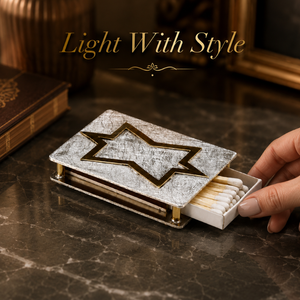 Luxury Silver Metal Matchbox Holder Decorative <b>Match</b> <b>Box</b> Sleeve Handmade Home Decor Accessory for Candles Fireplace and Tabletop - Product Image 3