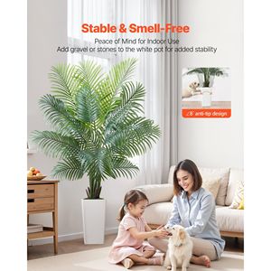 6 ft <b>Tall</b> Artificial Areca Palm Tree White <b>Tall</b> Planter Faux Floor Silk <b>Plant</b> <b>Pot</b> <b>Indoor</b>/Outdoor Home Office Living Room Decor - Product Image 3