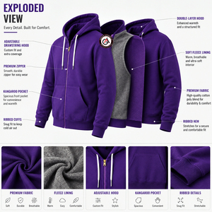 Sudadera con Capucha de Forro Polar para Hombre, con Bordado Omega en la Parte Delantera, al por Mayor |   Bordado Personalizado Transpirable y Ecológico - Product Image 5