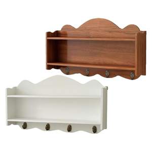 Étagère murale en bois, support d'exposition d'ornements, organisateur polyvalent marron pour bureau, chambre à coucher, entrée - Product Image 3