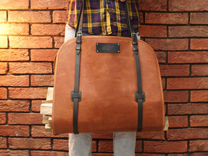 Bolsa de transporte de leña de cuero vintage, hecha a mano, de piel auténtica de vaca, para almacenamiento de leña. - Product Image 2