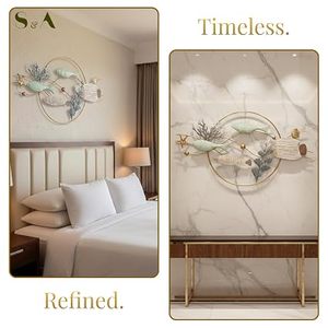 Arte Metálico de Pared con Diseño de Peces, Marco Circular Dorado, Decoración Hecha a Mano para Interiores del Hogar - Product Image 4