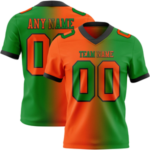 Nueva Llegada, Jersey Deportivo Auténtico de Moda, Diseño Personalizado, Verde Hierba, Naranja y Negro, Malla Transpirable, Correa Ajustable, Manga Corta - Product Image 1