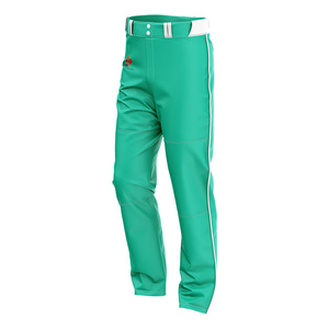 Pantalon de baseball rose imperméable pour femme avec bande blanche et logo brodé, fermeture boutonnée sur le devant, coupe ajustée, en polyester, pour softball - Product Image 6