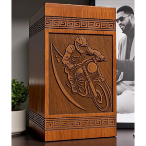 Handmade Wooden Motorcycle Urn: Custom Engraved Memorial Keepsake urn Memorial Keepsake by AYAANS - Product Image 2