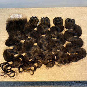 Paquetes de ondas naturales onduladas para el cuerpo, directo de fábrica 100%, máquina de cabello Virgen sin procesar, cabello vietnamita de doble trama, compre más y obtenga más - Product Image 2