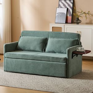 โซฟาเบดแบบปรับเปลี่ยนได้ 3-in-1 สำหรับผู้ใหญ่ พร้อมโต๊ะพับสะดวกสบายและช่องเสียบ USB Type-C เก้าอี้นอนแบบดึงออกได้ - Product Image 2