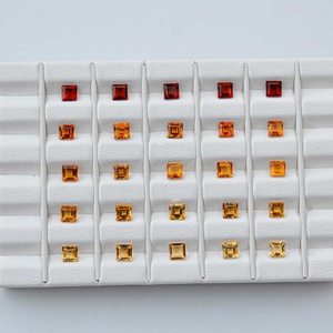 2.5mm certifié pierre de citrine naturelle à facettes forme carrée pierre précieuse en vrac du fabricant de bijoux personnalisés Services hors taxe - Product Image 4