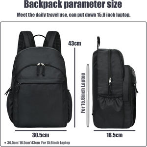 Fletcher Casual Sports <b>Backpack</b> <b>Black</b> Blue Panelled Nylon Waterproof Zipper Closure Lightweight Unisex Daily Use 18L Animal - Product Image 2